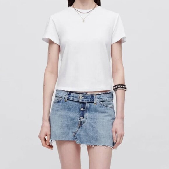 Re/Done Hanes Classic Tee in Optic White Size S - Picture 10 of 10